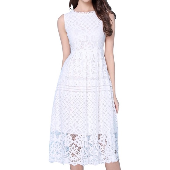 Dresses & Skirts - White Lace Midi Dress